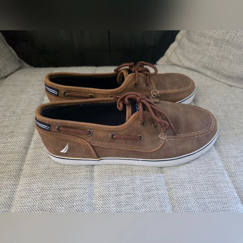 Worn Once Nautica Men's Brown Boat Shoes Size 6